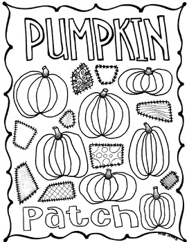 Preview of Pumpkin Patch Coloring Page for Fall & Thanksgiving.  Autumn. THANK YOU!