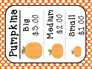 Pumpkin Patch Dramatic Play Sign Kit by Pink Polka Dots and Pre K