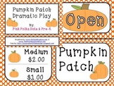 Pumpkin Patch Dramatic Play Sign  Kit