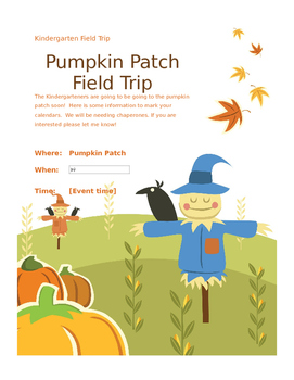 pumpkin patch field trip letter