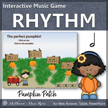 Preview of Fall Music Game | Half Notes Interactive Rhythm Game {Pumpkin Patch}