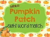Pumpkin Patch Sight Word Match