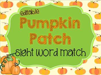 Preview of Pumpkin Patch Sight Word Match