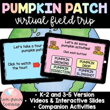 Preview of Pumpkin Patch Virtual Field Trip, Fall Pumpkin Activities, Pumpkin Video Lessons
