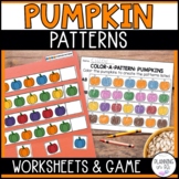 Pumpkin Patterns Math Center for Kindergarten | Worksheets