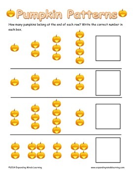 Preview of Pumpkin Patterns - Number Series Practice