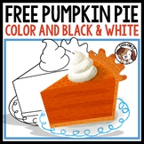 Pumpkin Pie Clip Art Thanksgiving Color and Black and White