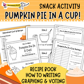 Preview of Pumpkin Pie In a Cup! Thanksgiving Snack Activity | How-To Writing & Math
