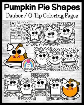 Preview of Pumpkin Pie Shape Dauber Printable - Q-Tip Art - Math - Halloween, Thanksgiving