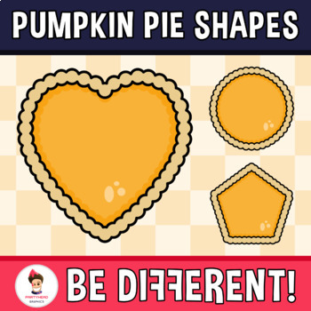 Preview of Pumpkin Pie Shapes Clipart Geometry Math 2D Thanksgiving