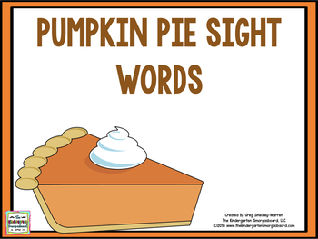 Preview of Pumpkin Pie Editable Sight Words