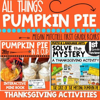 Preview of Pumpkin Pie Thanksgiving Activities Task Cards BUNDLE