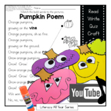 Pumpkin Poem / Song - Reading, Fluency, Writing, and Craft