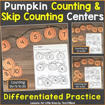 Preview of Counting to 20, Skip Counting to 100 by 5's & 10's Differentiated Fall Math