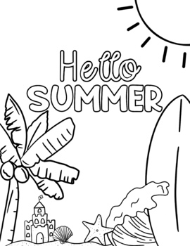 Hello Summer Coloring Page