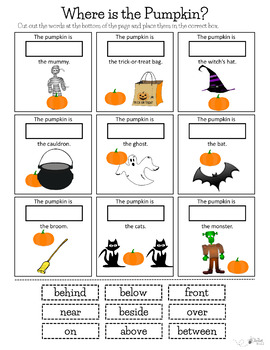 Pumpkin Prepositions by The Speech Buzz | Teachers Pay Teachers