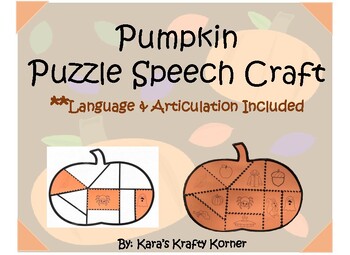 Preview of Pumpkin Puzzle Craft for Language & Articulation