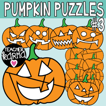 Preview of Pumpkin Puzzle Templates 3, Puzzle Clipart