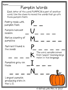 Pumpkin Puzzler Pack by GiftedwithMrsG Teachers Pay Teachers