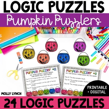 Preview of Halloween Logic Puzzles for 1st Grade Problem Solving Puzzles for 2nd Grade