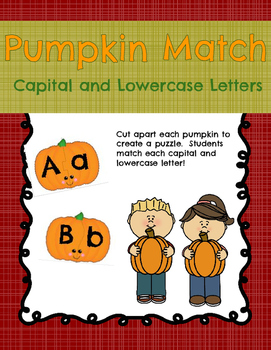 Pumpkin Puzzles--Capital and Lowercase Letters by KinderFirsties