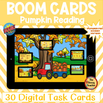 Preview of Pumpkin Reading BOOM Cards Digital Task Cards