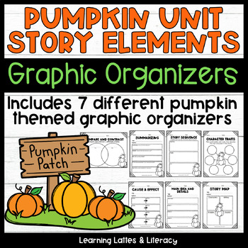 Preview of Pumpkin Reading Comprehension Activity Pumpkin Life Cycle Graphic Organizers