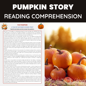 Preview of Pumpkin Reading Comprehension | Story and History of Pumpkin | Fall Halloween