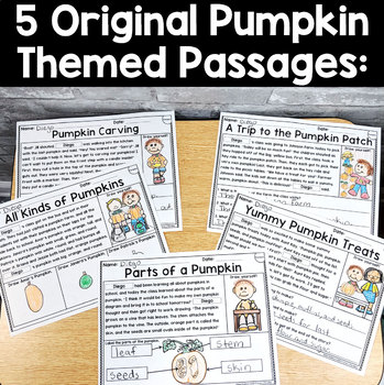 Pumpkin Reading Passages: PERSONALIZED Comprehension October and Fall