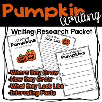 Preview of Pumpkin Research Writing Packet