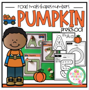 Preview of Pumpkin Road Mats -Alphabet-Numbers-Shapes