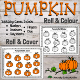 Pumpkin Roll & Colour Cover - Subitizing Math Game 1 Dice 