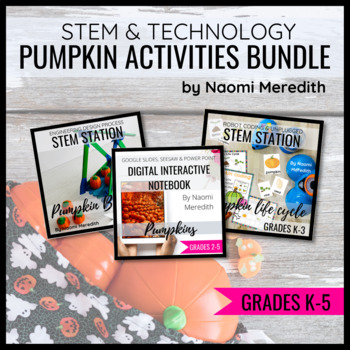 Preview of Pumpkin STEM Activities & Technology Lessons Bundle | Distance Learning