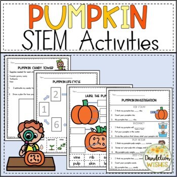 Preview of Pumpkin STEM Experiment Investigation Life Cycle and Labeling