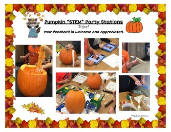 Preview of Pumpkin STEM Party Plans and Activity Cards