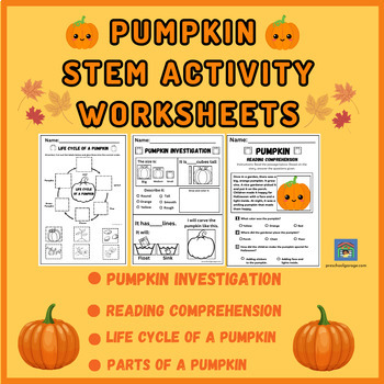 Preview of Life cycle of a Pumpkin. STEM activity packet