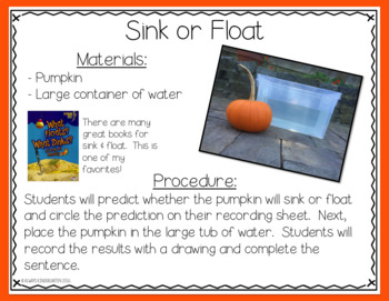 Pumpkin Science by Always Kindergarten | Teachers Pay Teachers