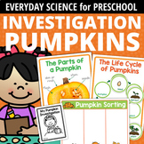 Pumpkin Science Activities for Preschool Prek & Kinder - Pumpkins Investigation