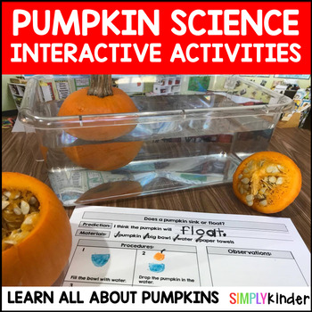 Preview of Pumpkin Science Activities for Preschool,Kindergarten & First Grade for Fall