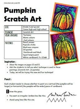 Pumpkin Scratch Art : Halloween and Fall Art Lesson Plan