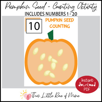 Preview of Pumpkin Seed - Counting Mat - numbers 1-20 - autumn - fall - printable - math