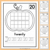 Pumpkin Seed Counting Mats Fall Ten Frame Numbers 1-20 Mat