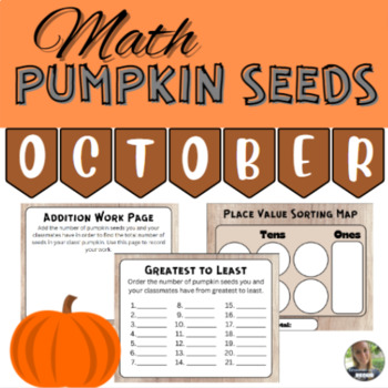 Preview of Pumpkin Seed Math for October / Halloween (Place Value, Addition, Subtraction)