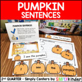 Pumpkin Sentences Center - Kindergarten Center - Simply Centers