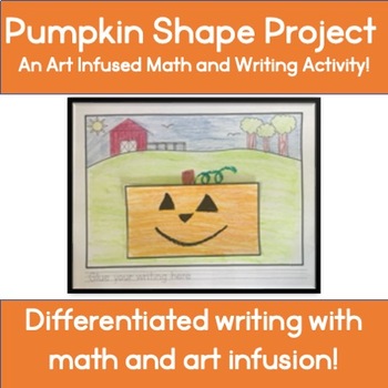 Preview of Fall Pumpkin Shape Integrated Project (writing, math, and art)!