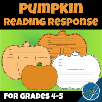 Preview of Pumpkin Shaped Reading Response for Any Book Grades 4-5