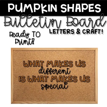 Preview of Pumpkin Shapes Bulletin Board Letters & Craft (READY TO PRINT!)