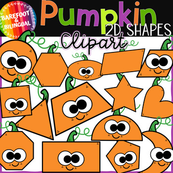 Preview of Halloween Pumpkin Shape Clipart | 2D Shapes