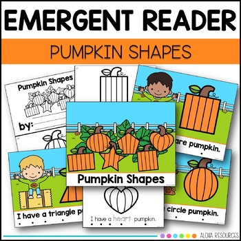 Preview of Pumpkin Shapes Fall Emergent Reader for Prekindergarten and Kindergarten