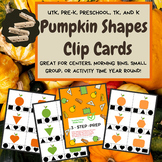 Pumpkin Shapes Morning Work Clip Cards for UTK, Preschool,